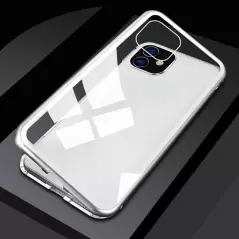 Husa protectie iPhone 11 PRO magnetica, din sticla securizata, Gonga® - Argintiu