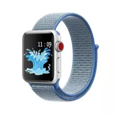 Curea compatibila Apple Watch, 42/44mm, nylon - Albastru/Gri