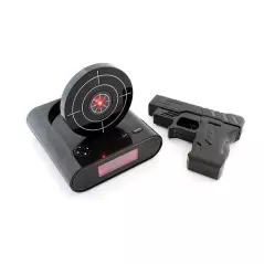 Ceas desteptator cu oprire alarma cu pistol infrarosu, afisaj LCD, Gonga®