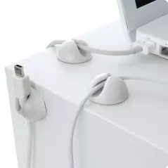 Suport cabluri autoadeziv pentru birou din silicon, alb, Gonga® - Alb