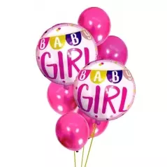 Set 7 Baloane, BabyShower pentru fetite 30-46 cm, Gonga®