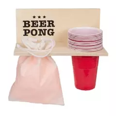 Joc de petrecere Beer Pong cu raft, 24 piese, Gonga®