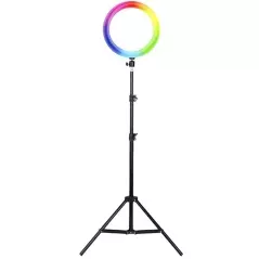 Inel RGB slefie stick diametreu 30 cm, inaltime 60-210 cm, Gonga®