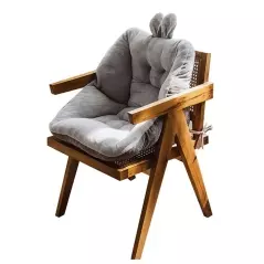 Perna adanca pentru scaun, cu spatar si laterale late, 45x45 cm, Gonga® - Gri