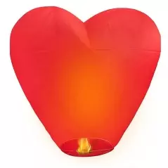 Lampion din hartie in forma de inima, 35x35 cm, Gonga® - Rosu